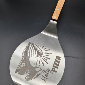 Stainless steel pizza server with wooden handle - PIZZA - Preparation and serving - Pizza shovel - Stainless steel pizza server with wooden handle