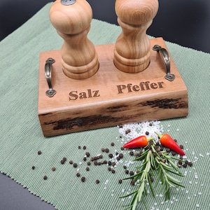 Beautiful salt and pepper mill set, kitchen, cooking, seasoning, gift, wood, unique piece