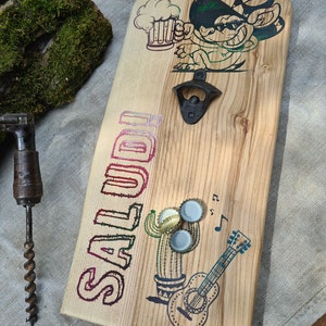 Wall bottle opener with magnetic function*Bottle opener*Bottle opener*Beer opener*Beer*Unique*Gift idea*Handmade*Magnet*Crown cap*Engraving