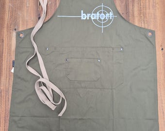 Bratort cooking apron with pockets, grill apron, barbecue apron, baking apron, garden apron, personalizable, kitchen aprons, bib aprons