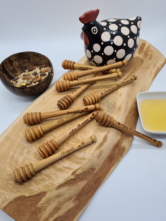 Cucchiaio di miele in legno di ciliegio, colazione, tè, cibo, servire,  decorazione della tavola, natura, unico, momento dolce, momento dolce, -   Italia