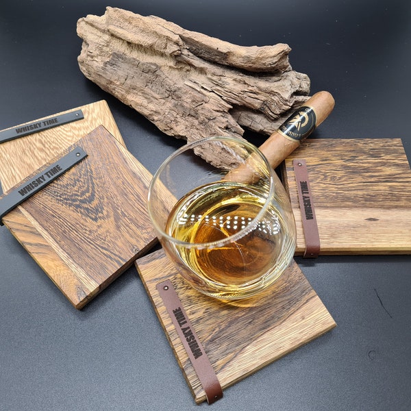 Whisky Glasuntersetzer Whiskey Männergeschenk Unikate Holz Handarbeit Untersetzer Coaster Geschenk Party Bar Hausbar Männergeschenk