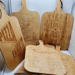 Flammkuchen board pizza board Dennete board Dinnete board birch wood serving board pizza tarte flambée handmade personalized kitchen gift idea