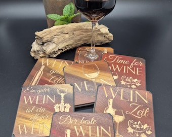 Wine glass coasters made of wood, gift, Christmas, handmade, coaster, gift, bar, bartender, drinking, cocktails