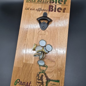 Wall bottle opener with magnetic function*Bottle opener*Beer opener*Beer*Unique piece*Gift idea*Handmade*Magnet*Crown cap*Engraving