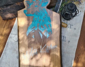 Personalized XXL walnut cutting board, wooden serving board with epoxy resin, large unique cutting board, Father's Day gift for men