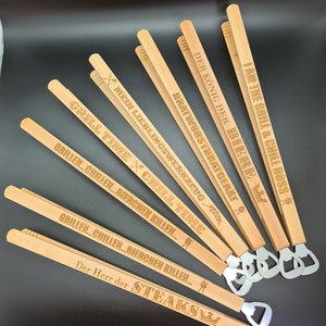 Grill Tongs Grill Accessories Tongs Grilling Meat Turner Grilling Party Personalized Bottle Opener Beer Opener Father&#39;s Day Gift