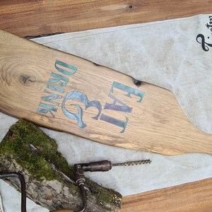 Servierbrett- Anrichtbrett aus Eichenholz mit Schieferplatte - serving board - Unikat -Küche - kochen - Geschenk - personalisierbar