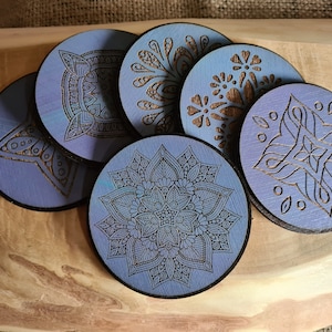 Mandala Glass Coaster Unique Wooden Gift Idea Handmade Coaster Coaster Gift Party Bar Home Bar Bartender spiritual