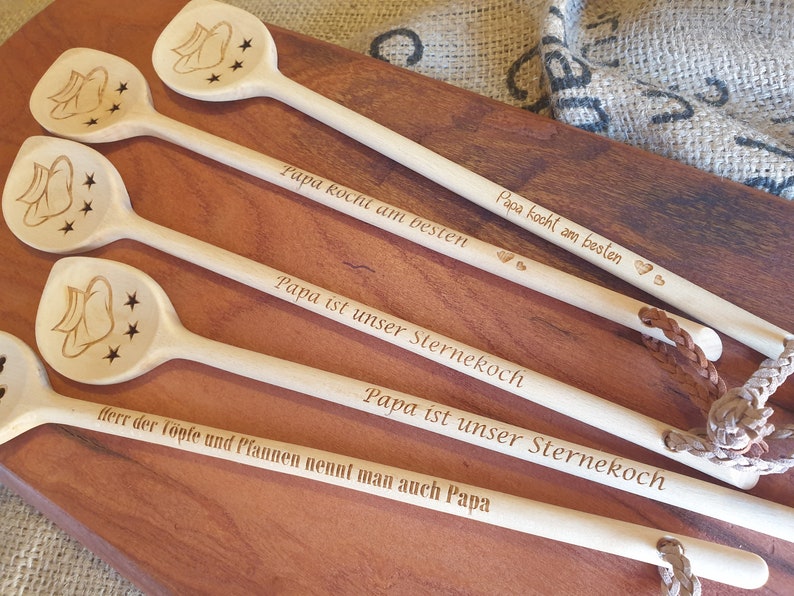 Kochlöffel personalisiert Sprüche Holz Vatertag Muttertag Etsy.de