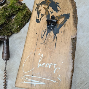 Wall bottle opener with magnetic function*bottle opener*bottle opener*beer opener*beer*unique item*gift idea*handmade*horse*crown cap