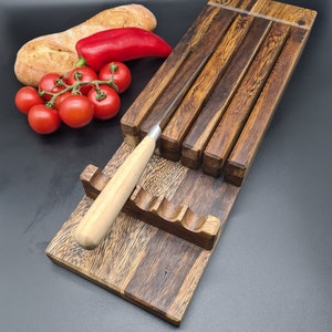 Knife Block for The Drawer Drawer Knife Block Handmade Wood Unique Handmade Gift Birthday Kitchen Knife Cooking