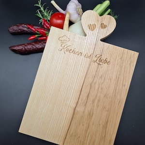Cutting Board made of Ash Wood Handmade Cuttingboard Unique Father&#39;s Day Mother&#39;s Day Gift Cherry Wood Birthday Personalized Kitchen Engraving