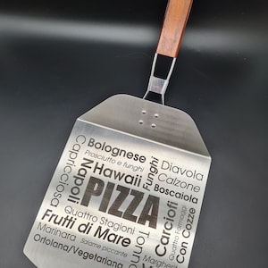 Folding stainless steel pizza server - PIZZA - Preparation and serving - Pizza shovel - Stainless steel pizza server with wooden handle
