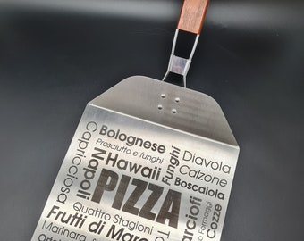 Folding stainless steel pizza server - PIZZA - Preparation and serving - Pizza shovel - Stainless steel pizza server with wooden handle