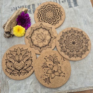 Korkuntersetzer, Topfuntersetzer aus Kork, Topfablagen für Tischschutz, Geschenkidee, Muttertag, Vatertag, Personalisierbar