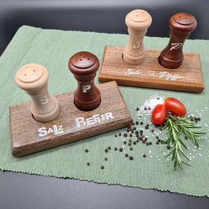 Salt and pepper shaker, kitchen, cooking, seasoning, gift, wood, unique