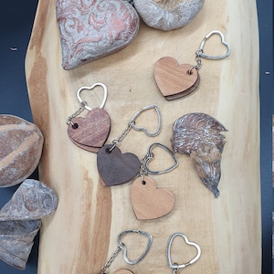 Keychain Wooden Hearts Customizable Key Pendant Unique Keychains Handmade Wood Personalized Gift Gift