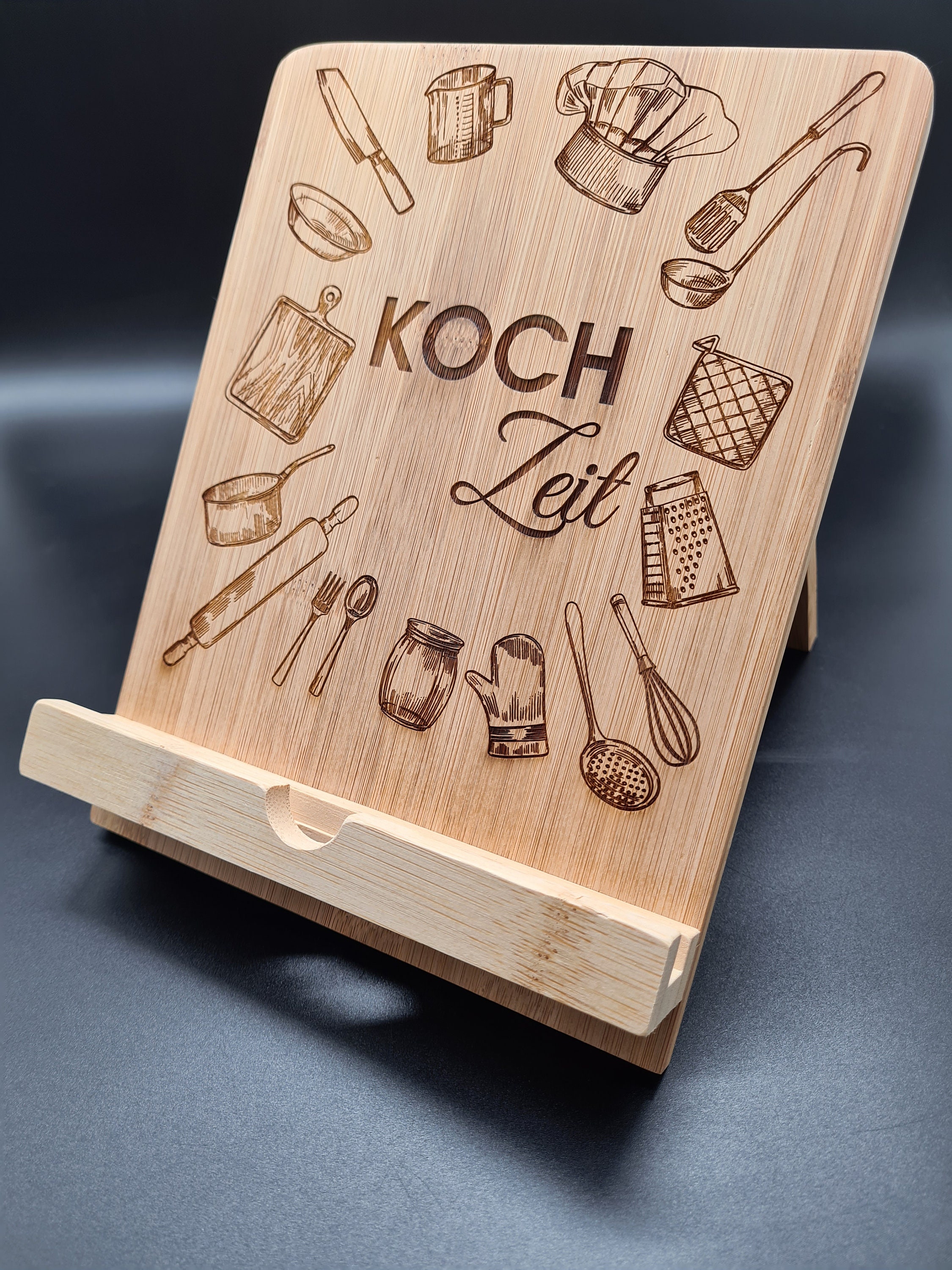 Laptop Stnder Holz Relaxdays Buchstnder Aus Bambus  Verstellbar   Kochbuchhalter & Tablet Halter