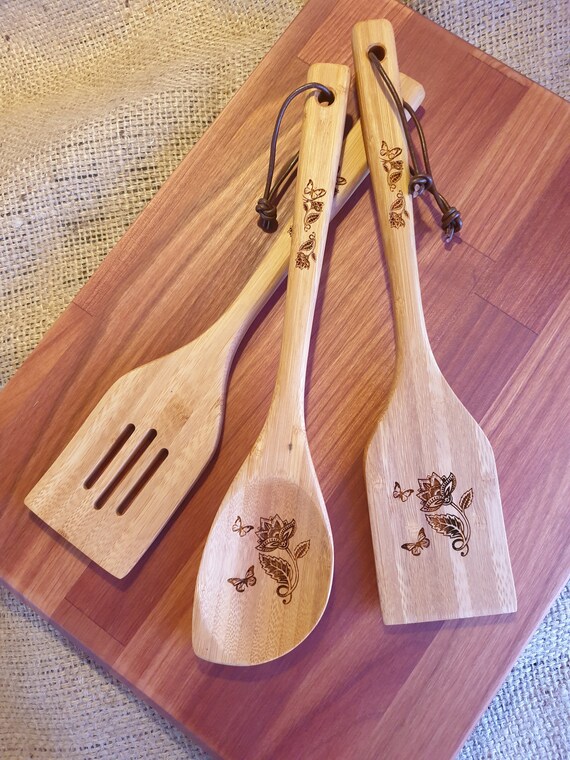6-teiliges Bambus-Kochlöffel-Set Mit Mickey-Motiv – Perfekt Als Küchengeschenk