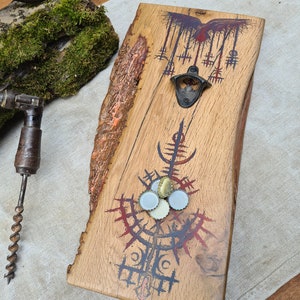 Wall bottle opener with magnetic function*Bottle opener*Bottle opener*Beer opener*Beer*Unique*Gift idea*Handmade*Walhalla*Middle Ages