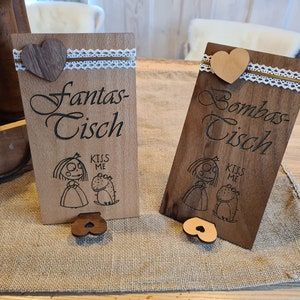 Table or counter stand made of precious wood, Adapted to the occasion design. For all festivities, events and reception areas