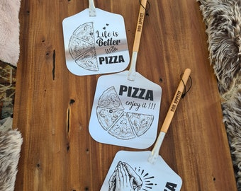 Pizzaschieber mit handlichem Holzgriff, pizza peel, Dekoratives Accessoire, Zubereiten und Servieren, Pizzaschaufel, Pizzaofen, Geschenk