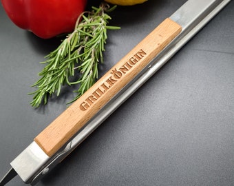 Pinze Per Barbecue In Rovere Oliato Oak – Manico Ergonomiche E Antiscivolo, Regalo Idea Per Papà - 4
