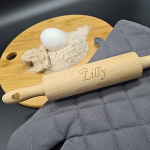Dough roller for children made of beech wood, Baking, Pizza dough, Rolling pin, Kitchen, unique chick accessory, Dough roller, Sustainable