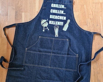 Cooking apron with pockets, grill apron, barbecue apron, baking apron, garden apron, personalizable, kitchen aprons, bib aprons,