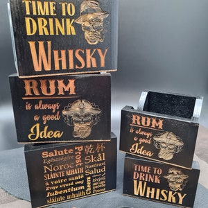 Halterung für Whisky Whiskey Rum Untersetzer Geschenkidee Geschenk Weihnachten Handarbeit Unikat Whiskeyliebe Männergeschenk