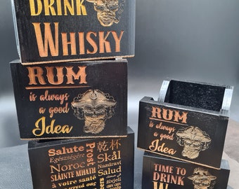 Holder for Whisky Whiskey Rum Coaster Gift Idea Gift Christmas Handmade Unique Whiskeylove Men's Gift