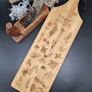 Herb serving board - Sideboard made of bamboo wood -Handmade - Cuttingboard - Unique -Kitchen - Cooking - Gift - Customizable