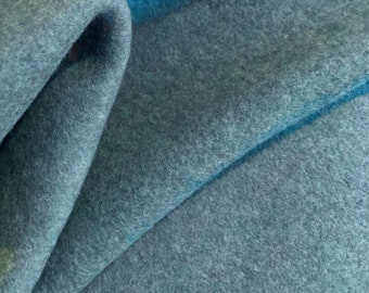 Fleece - organic - fabric - cotton - air - blue - mottled - fluffy - cuddly - warm - winter - fine FABRIC - metre ware - life clothes