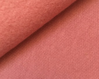 Organic Sweat Fabric ~ Pink ~ Cotton ~ Roughened ~ By the Meter ~ Rosewood ~ fine FABRIC ~ Lifewear