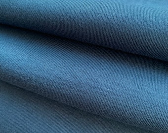 Organic ~ Interlock ~ Fabric ~ indigo ~ blue ~ by the meter ~ Cotton ~ Royal blue ~ Jersey ~ fine FABRIC ~ Double Face