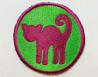 Patch ~ cat ~ patch ~ embroidered ~ bio ~ application ~ characters ~ children ~ logo ~ embroidery