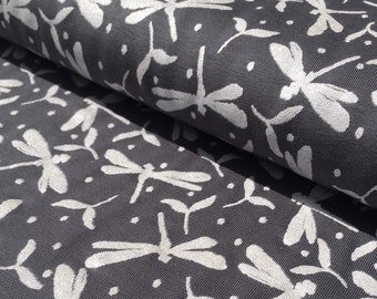 Organic glitter , jersey, dragonfly, summer, Daniela Drescher, small magic world, organic, fabric, grey, fine, metre-crafted C. Pauli