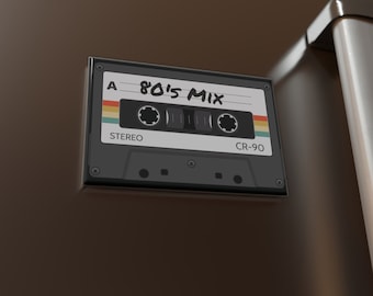 Nostalgic Retro Mix Tape Audio Cassette Refrigerator Magnet | 80s | 90s | eighties | nineties
