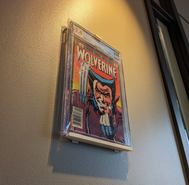 Comic Book Wall Mount Display Shelf for Graded CGC Protective Slabs