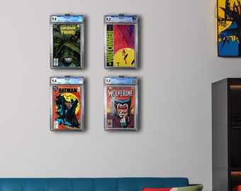 Comic Book Wall Mount Display Shelf for Graded CGC Protective Slabs Cases Minimal Heavy Duty