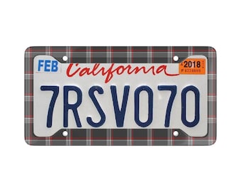 Clark Plaid GTI Pressed Aluminum License Plate Frame | Premium Contoured Design | VW Golf Tartan