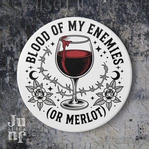 Punk Rock Ceramic Coaster, Unique Drink Coaster, Gothic Home Decor, Gift for Wine Lovers, Quirky Bar Accessory, Funny Kitchen Decor