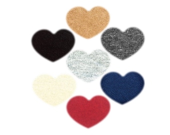 Single Heart Cashmere Patch in Classic Color: One Iron-On (or Remove Adhesive Backing to Sew Instead) Patch for Sweater Hole Damage Repair