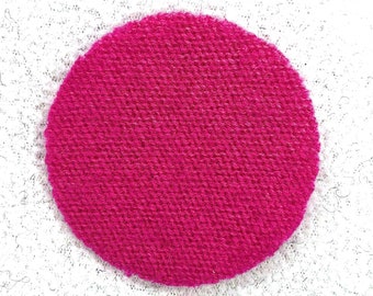 DISCONTINUING Fuchsia Hot Pink Patch: 100% Cashmere Sweater Hole Patch Repair, Cover Stain, or Customize w/ Circle Patch; Eco-Friendly