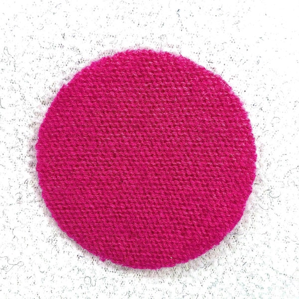 DISCONTINUING Fuchsia Hot Pink Patch: 100% Cashmere Sweater Hole Patch Repair, Cover Stain, or Customize w/ Circle Patch; Eco-Friendly