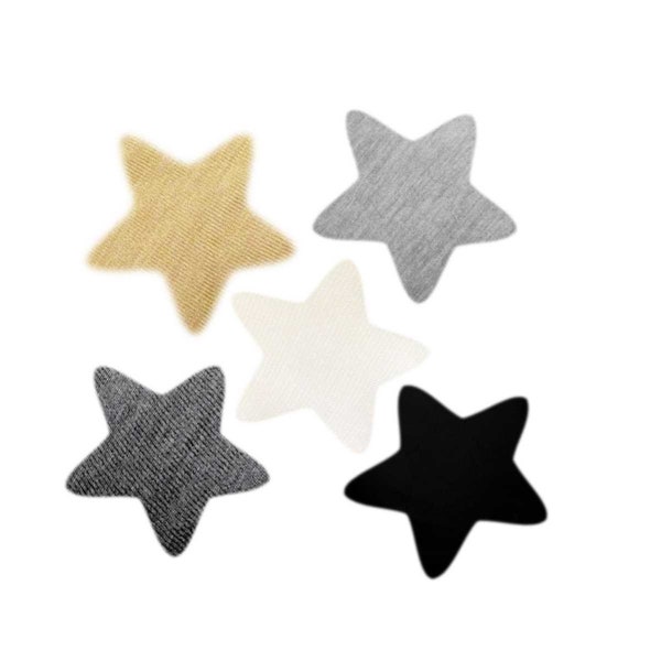 One Star Merino Wool Patch in Classic Colors: Iron-On (or Remove Adhesive to Sew Instead) to Base Layer, Sweater for Hole Repair, Customize