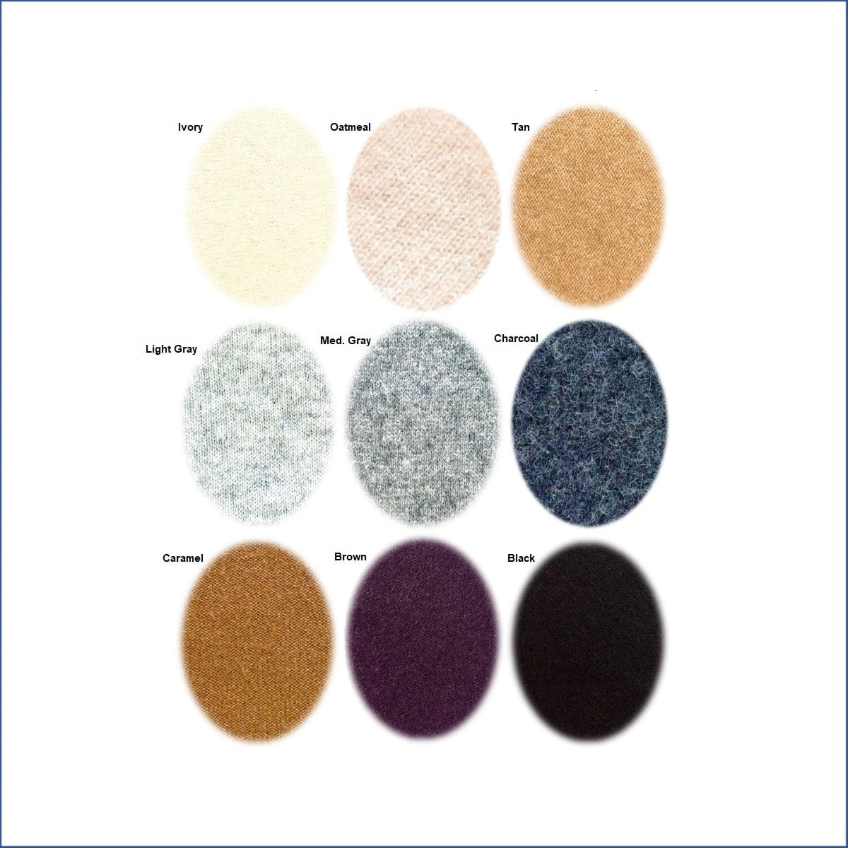 SINGLE 100% Cashmere Oval Classic-color Patch: ONE Iron-on (remove ...