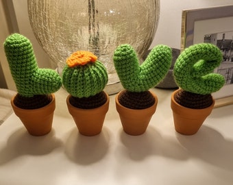 Crochet Cactus Pattern, Love Cacti Set, PDF Pattern, Crochet Pattern for Beginners, Cactus Decorations, Crochet Patterns for Valentines Day