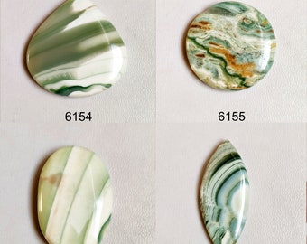 10 Pcs Lot Natural Swiss Green Opal Smooth Cabochon Lot 22x38x5-30x47x6mm 540 Cts 8324-26